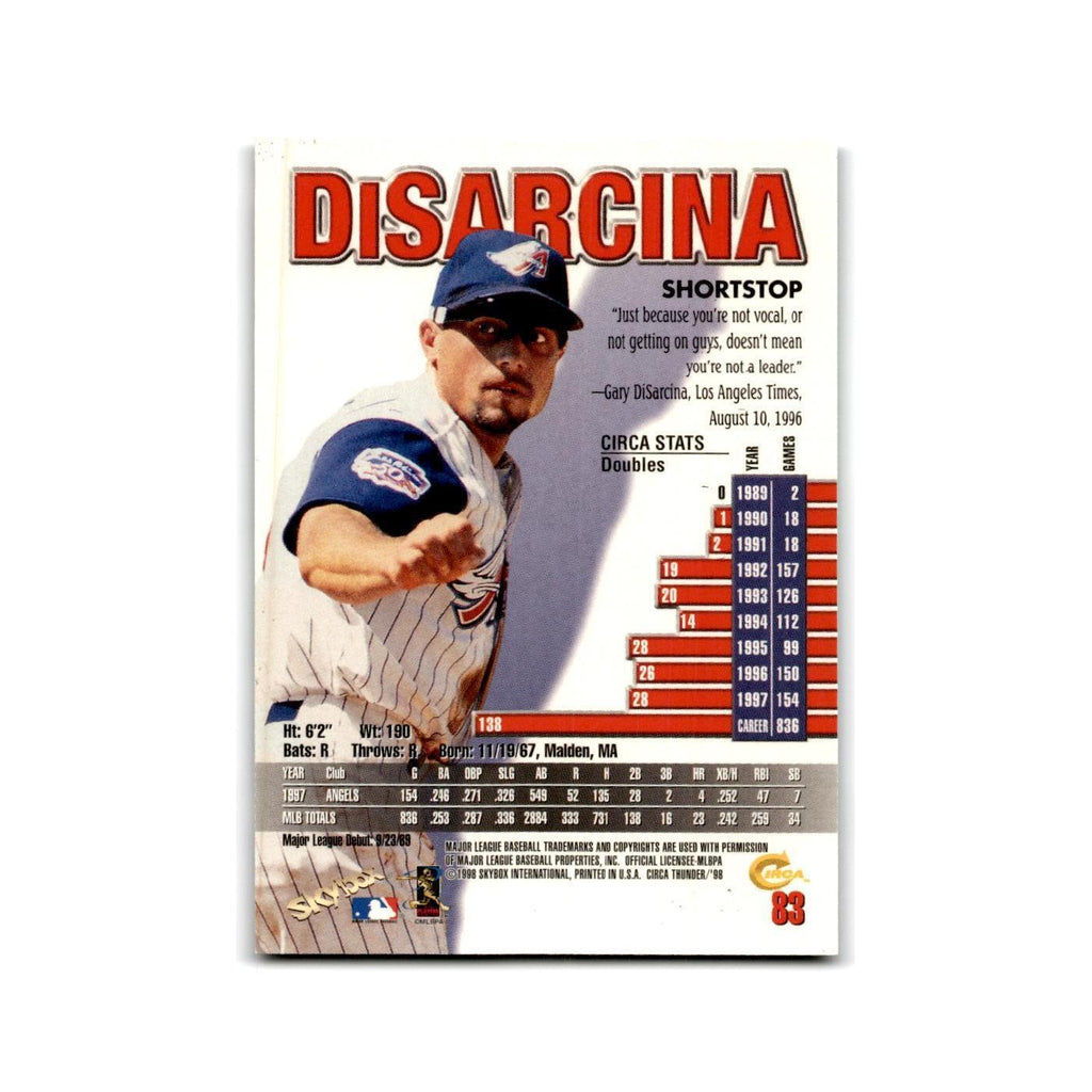 1998 SkyBox Thunder Gary DiSarcina Angels #83
