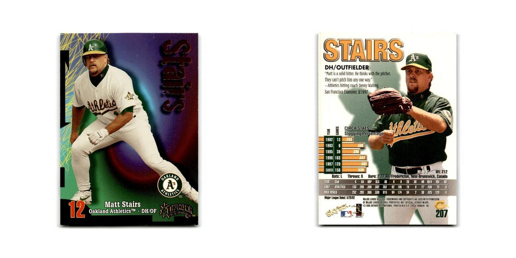 1998 SkyBox Thunder Matt Stairs Athletics #207
