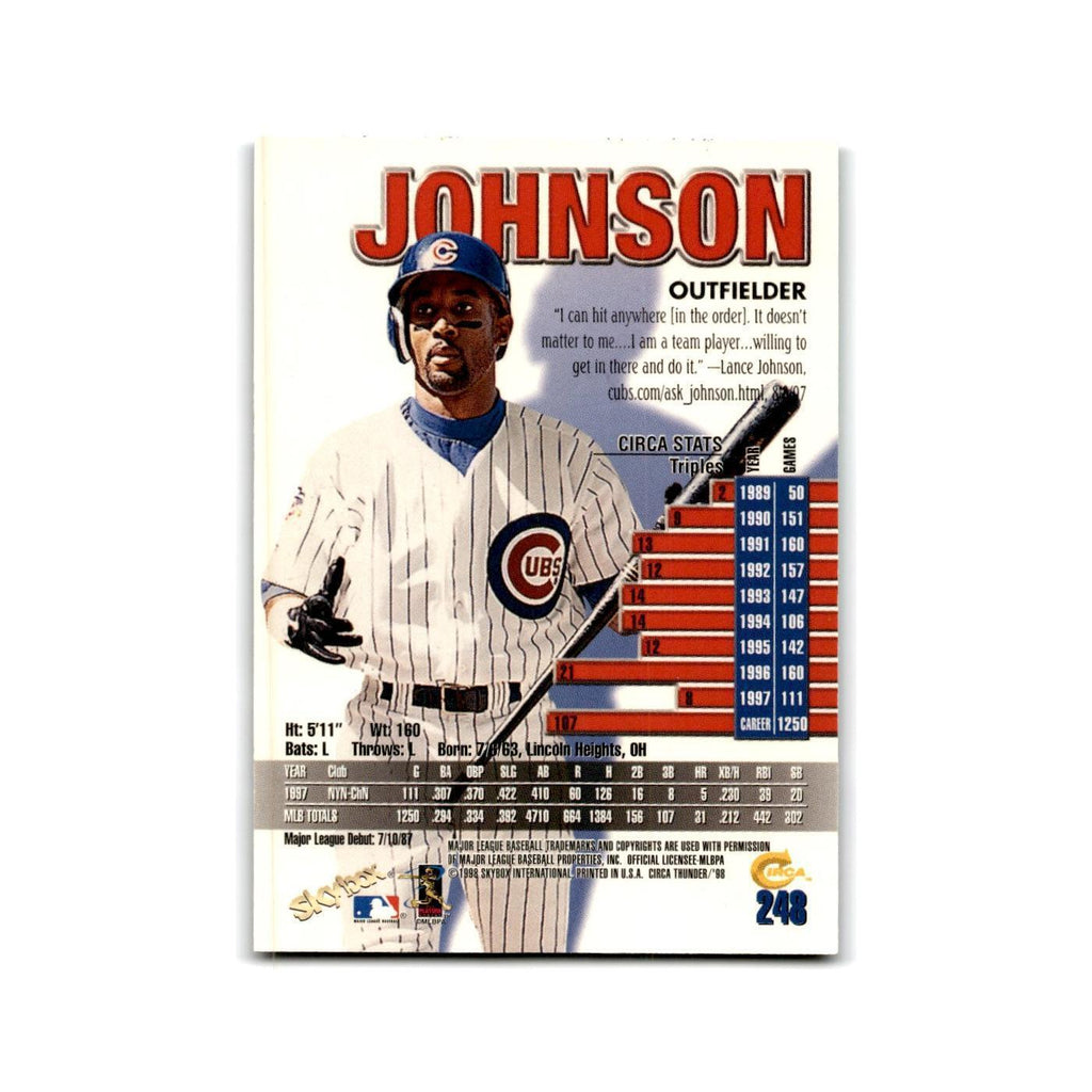 1998 SkyBox Thunder Lance Johnson Cubs #248