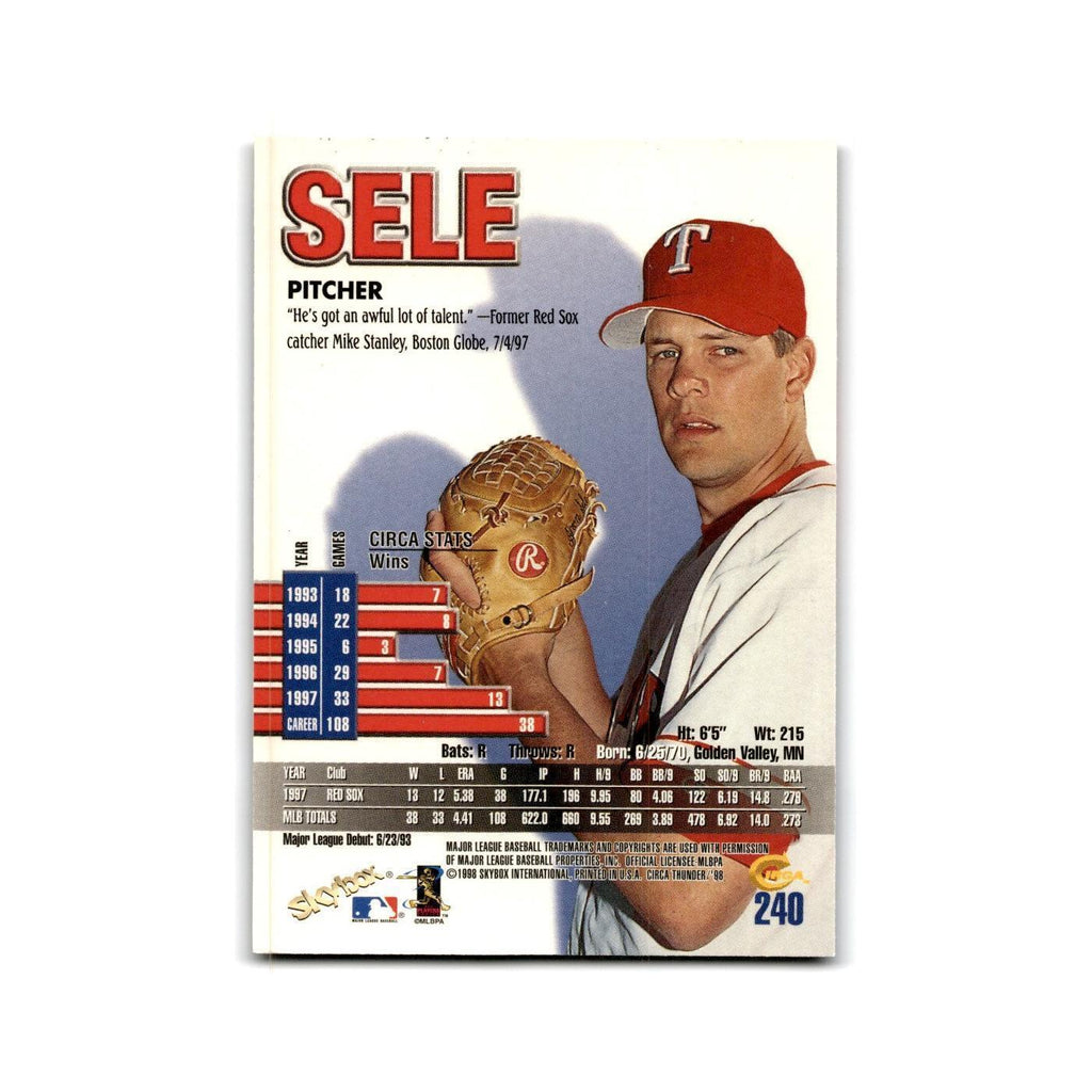 1998 SkyBox Thunder Aaron Sele Rangers #240