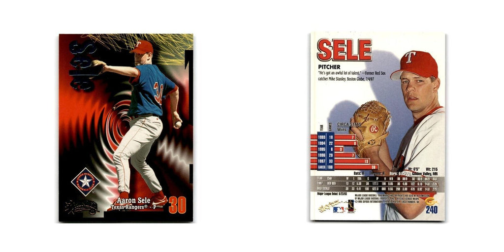 1998 SkyBox Thunder Aaron Sele Rangers #240