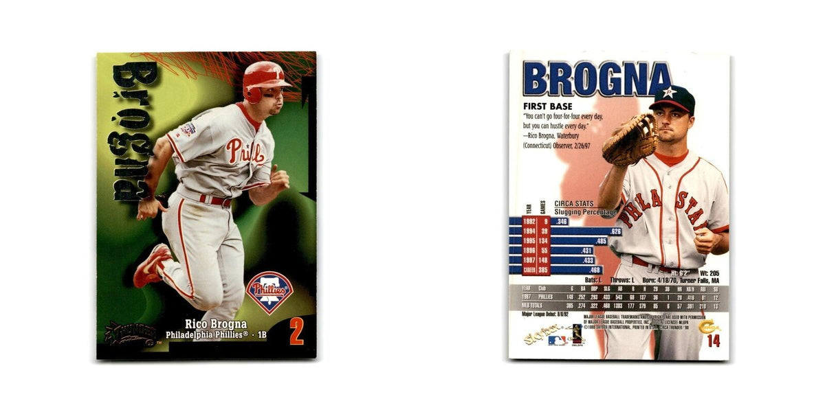 1998 Skybox Thunder Rico Brogna Phillies #14