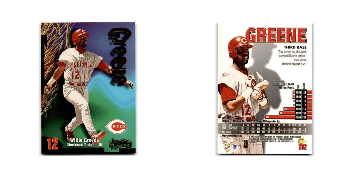 1998 SkyBox Thunder Willie Greene Reds #282