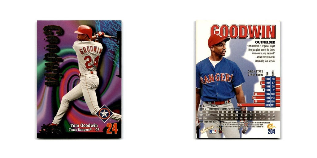 1998 SkyBox Thunder Tom Goodwin Rangers #204