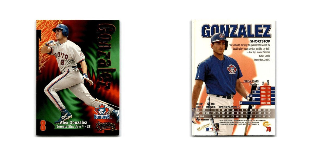 1998 SkyBox Thunder Alex Gonzalez Blue Jays #76