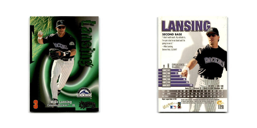 1998 SkyBox Thunder Mike Lansing Rockies #128