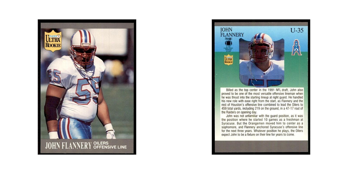 1991 Fleer Update John Flannery RC Football Cards #U-35