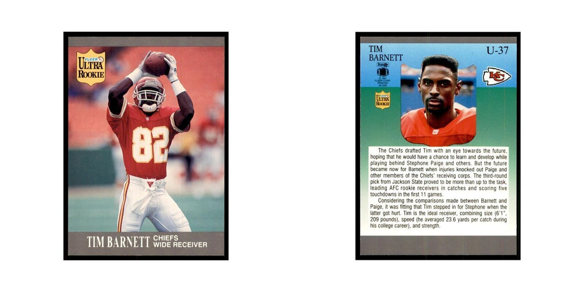 1991 Fleer Update Tim Barnett RC Football Cards #U-37