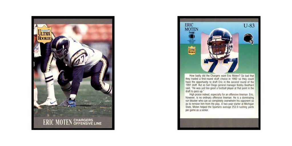 1991 Fleer Update Eric Moten RC Football Cards #U-83