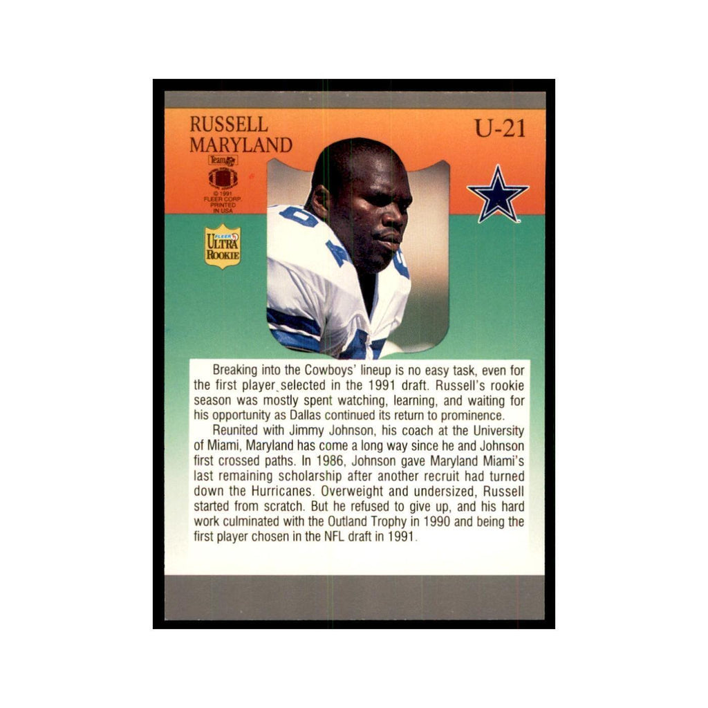 1991 Fleer Update Russell Maryland RC Football Cards #U-21