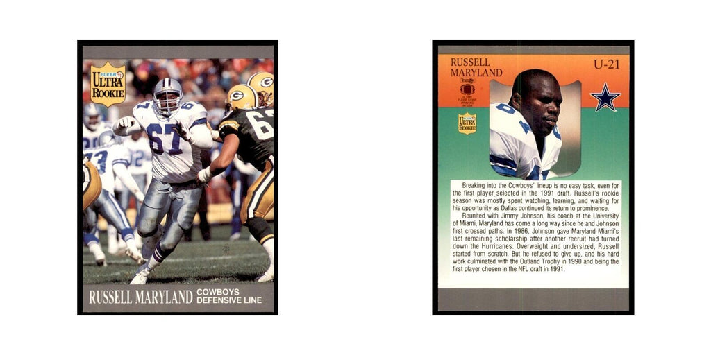 1991 Fleer Update Russell Maryland RC Football Cards #U-21