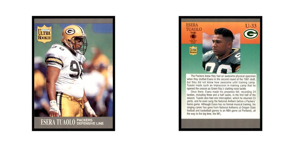 1991 Fleer Update Esera Tuaolo RC Football Cards #U-33