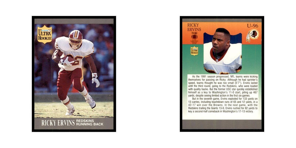 1991 Fleer Update Ricky Ervins RC Football Cards #U-96
