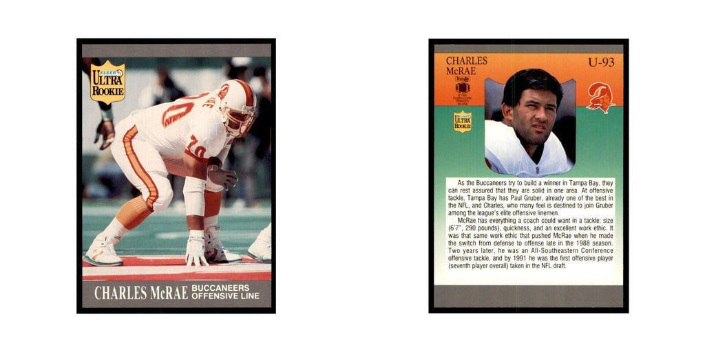 1991 Fleer Update Charles McRae RC Football Cards #U-93