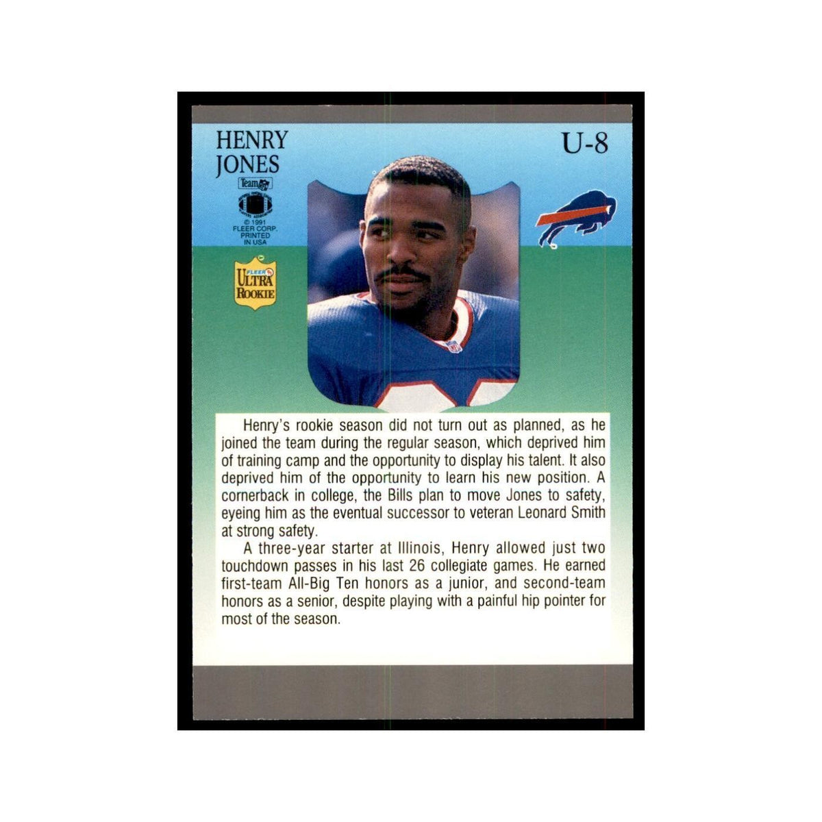 1991 Fleer Update Henry Jones RC Football Cards #U-8