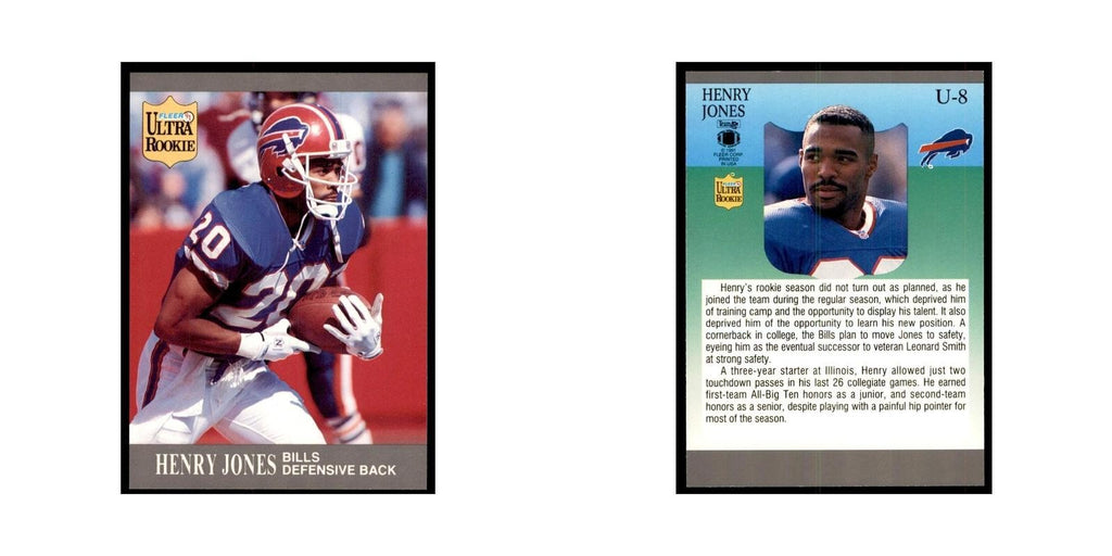1991 Fleer Update Henry Jones RC Football Cards #U-8