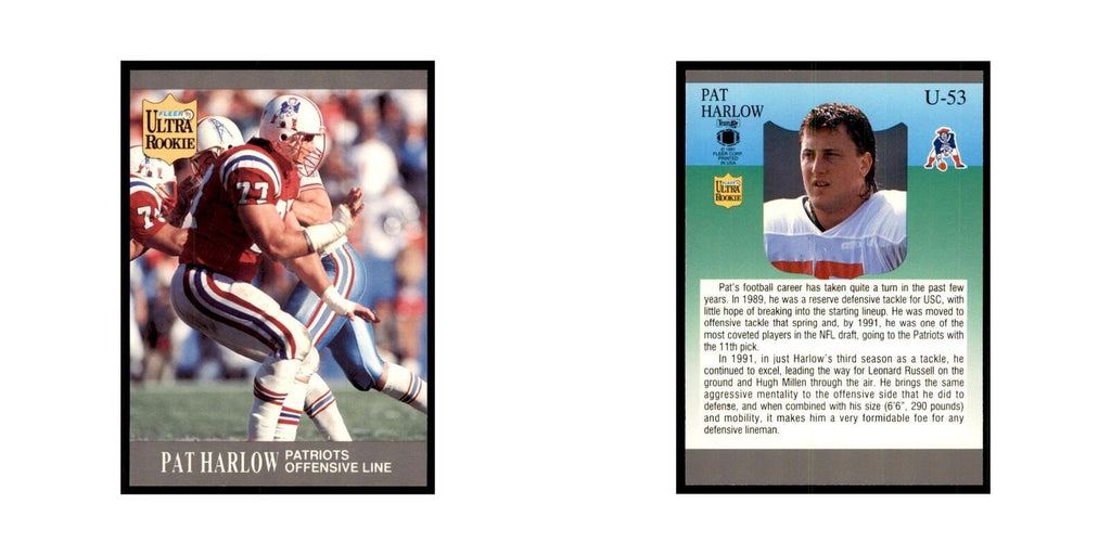 1991 Fleer Update Pat Harlow RC Football Cards #U-53