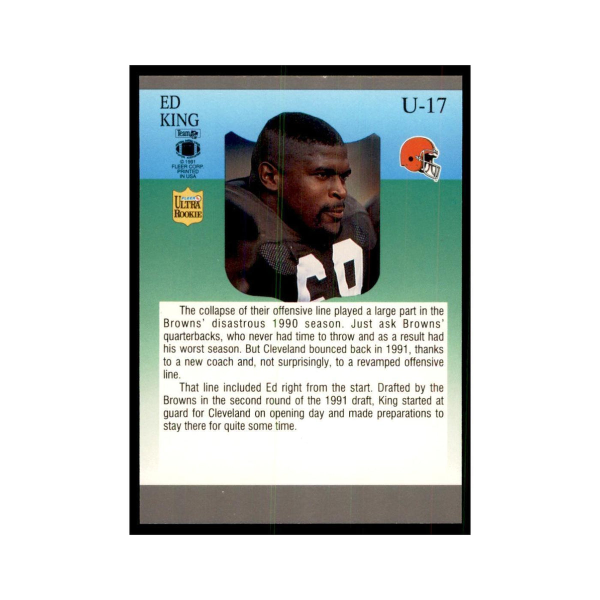 1991 Fleer Update Ed King RC Football Cards #U-17