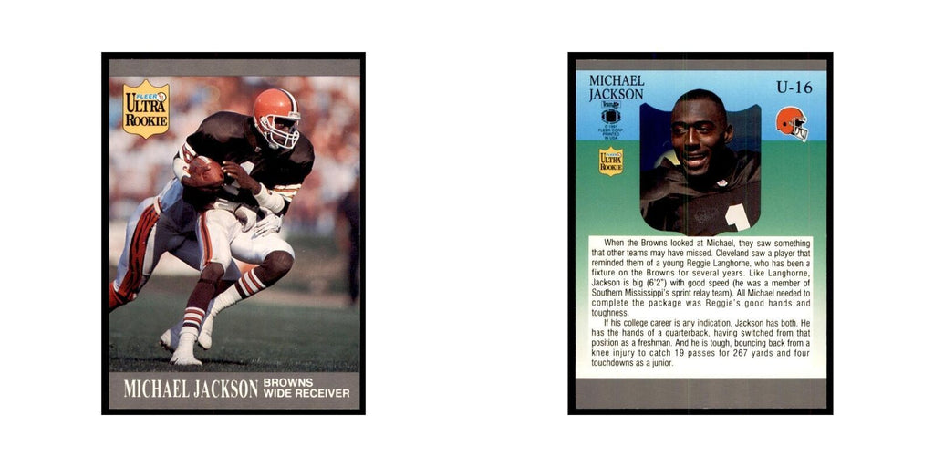 1991 Fleer Update Michael Jackson RC Football Cards #U-16
