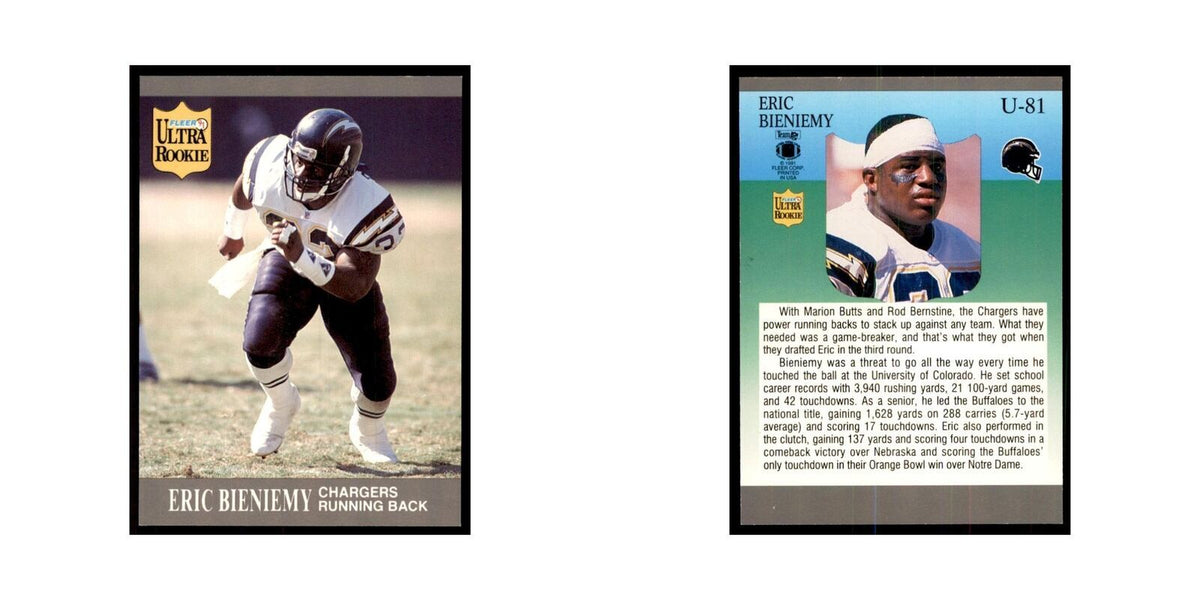 1991 Fleer Update Eric Bieniemy RC Football Cards #U-81