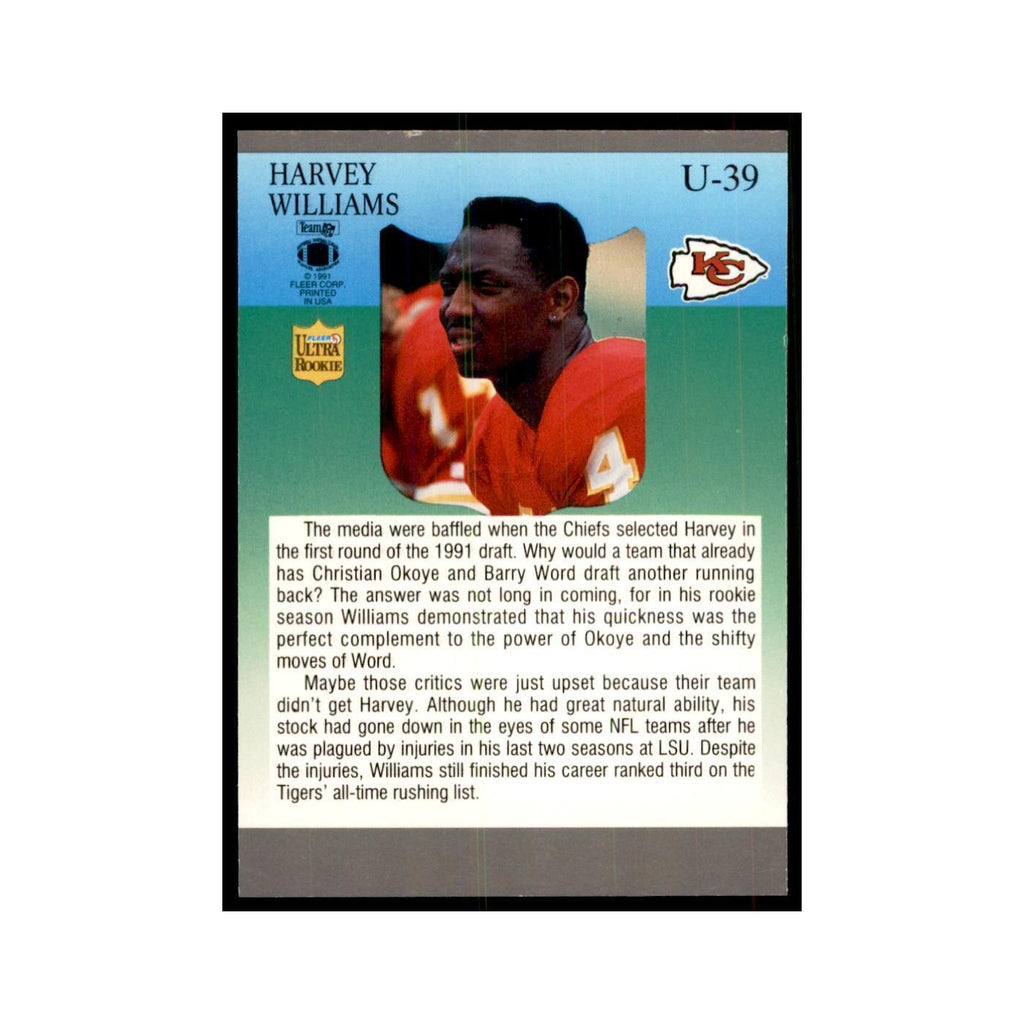 1991 Fleer Update Harvey Williams RC Football Cards #U-39