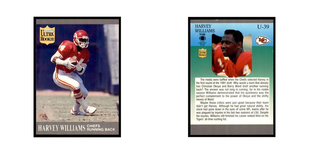 1991 Fleer Update Harvey Williams RC Football Cards #U-39