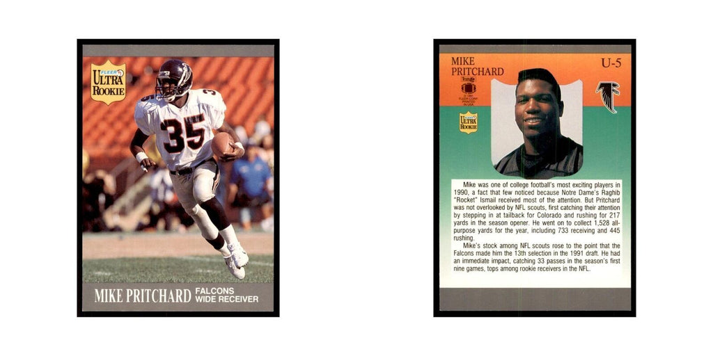 1991 Fleer Update Mike Pritchard RC Football Cards #U-5