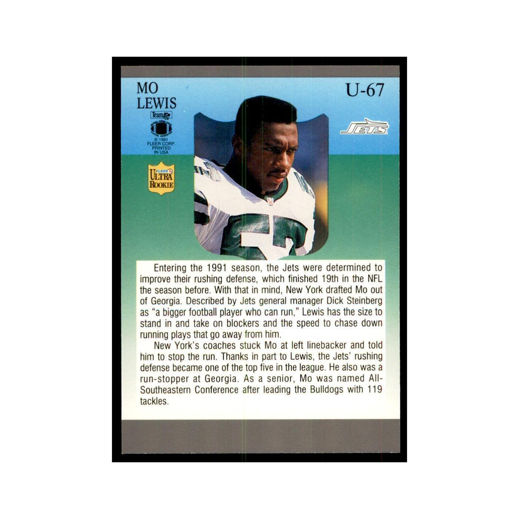 1991 Fleer Update Mo Lewis RC Football Cards #U-67