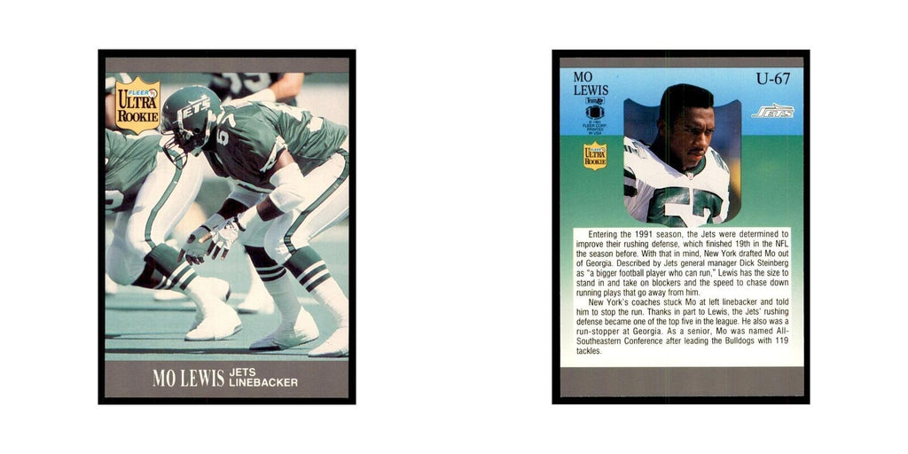 1991 Fleer Update Mo Lewis RC Football Cards #U-67