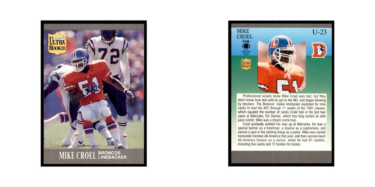 1991 Fleer Update Mike Croel RC Football Cards #U-23