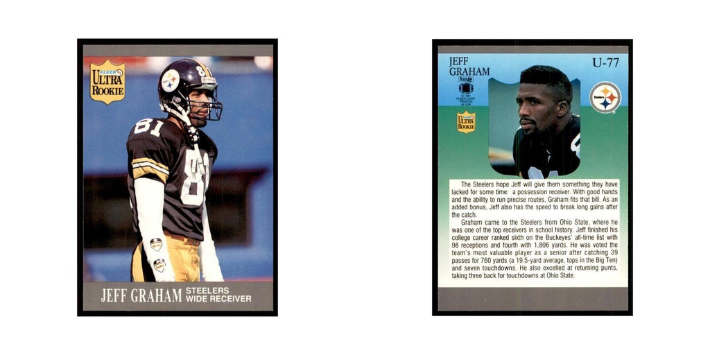1991 Fleer Update Jeff Graham RC Football Cards #U-77