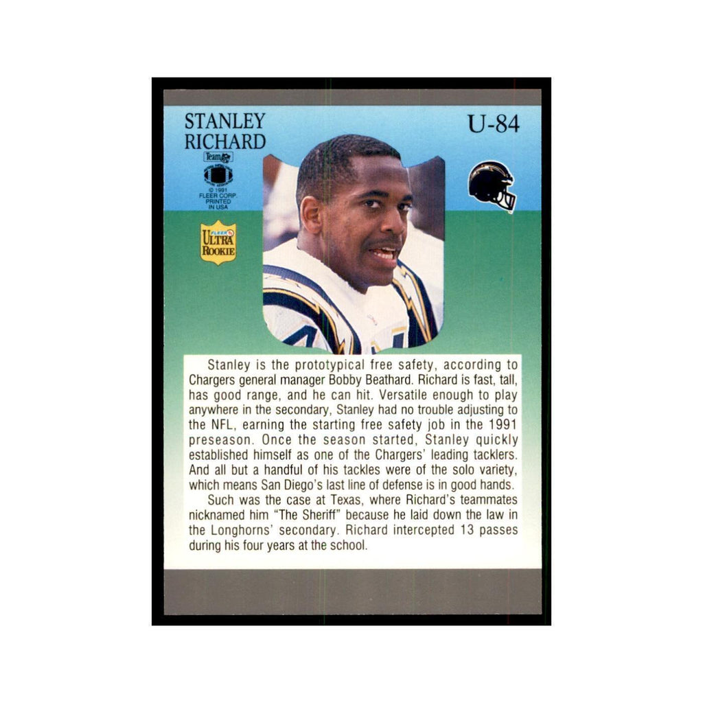 1991 Fleer Update Stanley Richard RC Football Cards #U-84