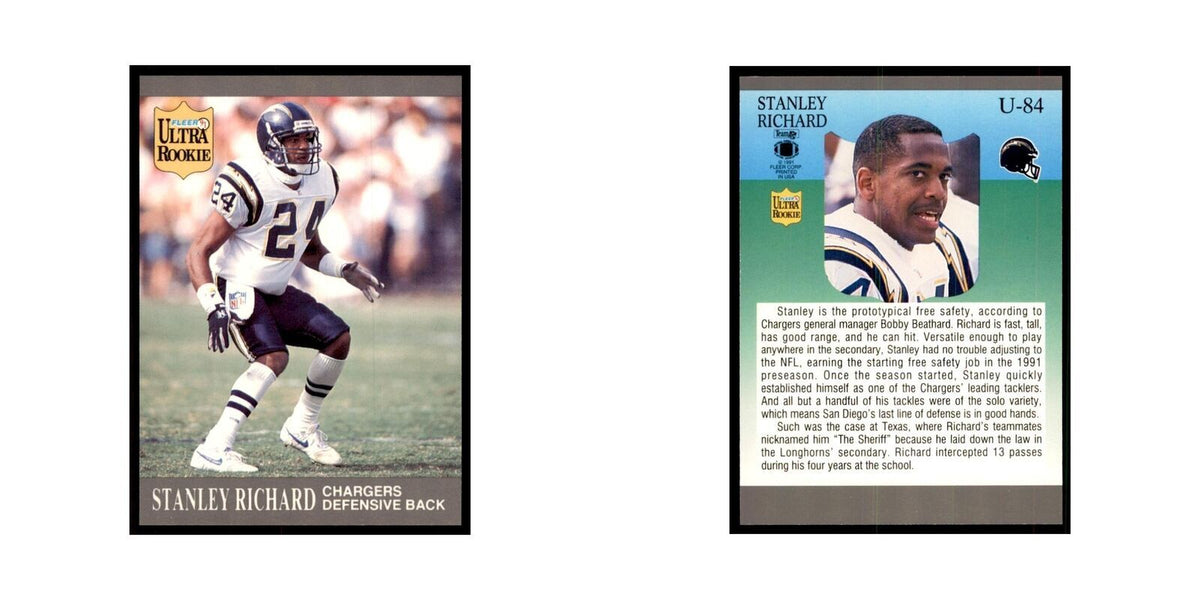 1991 Fleer Update Stanley Richard RC Football Cards #U-84