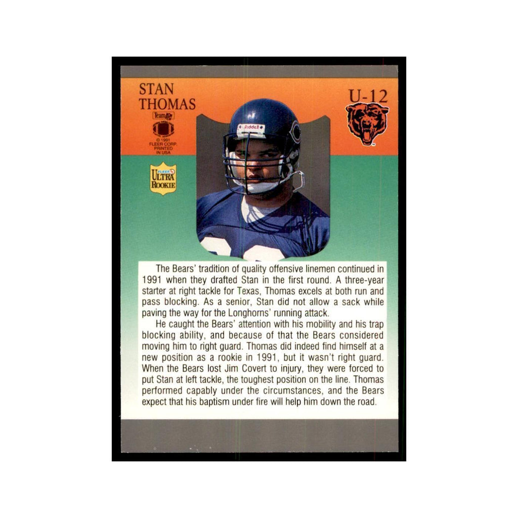 1991 Fleer Update Stan Thomas RC Football Cards #U-12