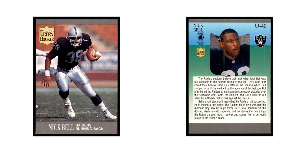 1991 Fleer Update Nick Bell RC Football Cards #U-40