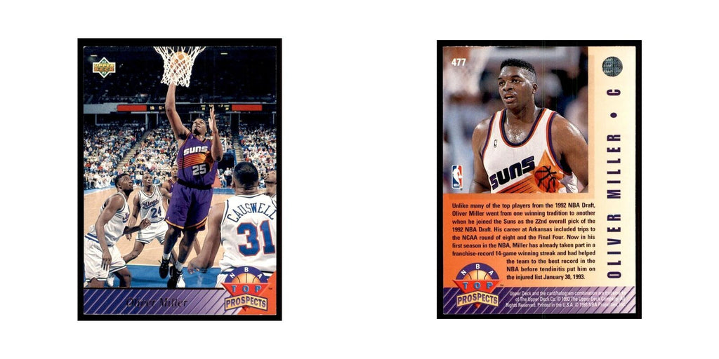 1992 Upper Deck Oliver Miller Basketball Cards #477