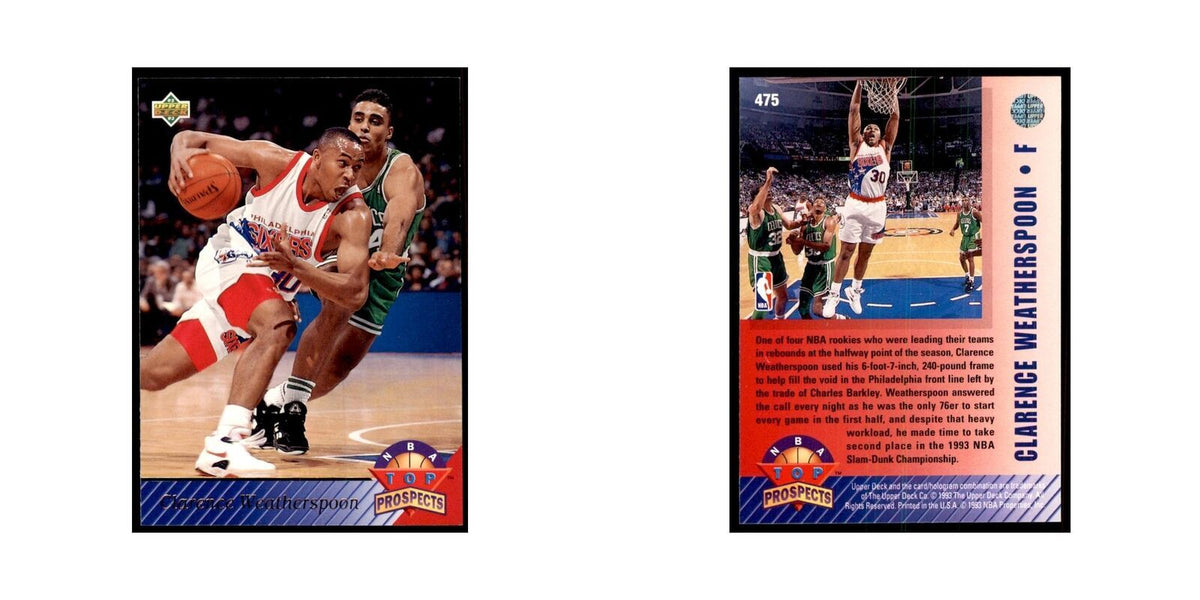 1992 Upper Deck Clarence Weatherspoon Basketball Cards #475