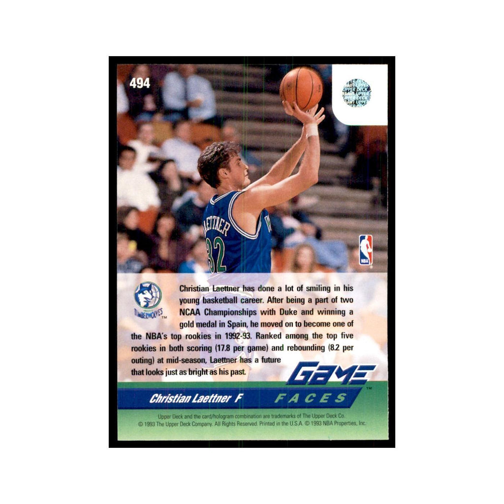 1992 Upper Deck Christian Laettner Basketball Cards #494