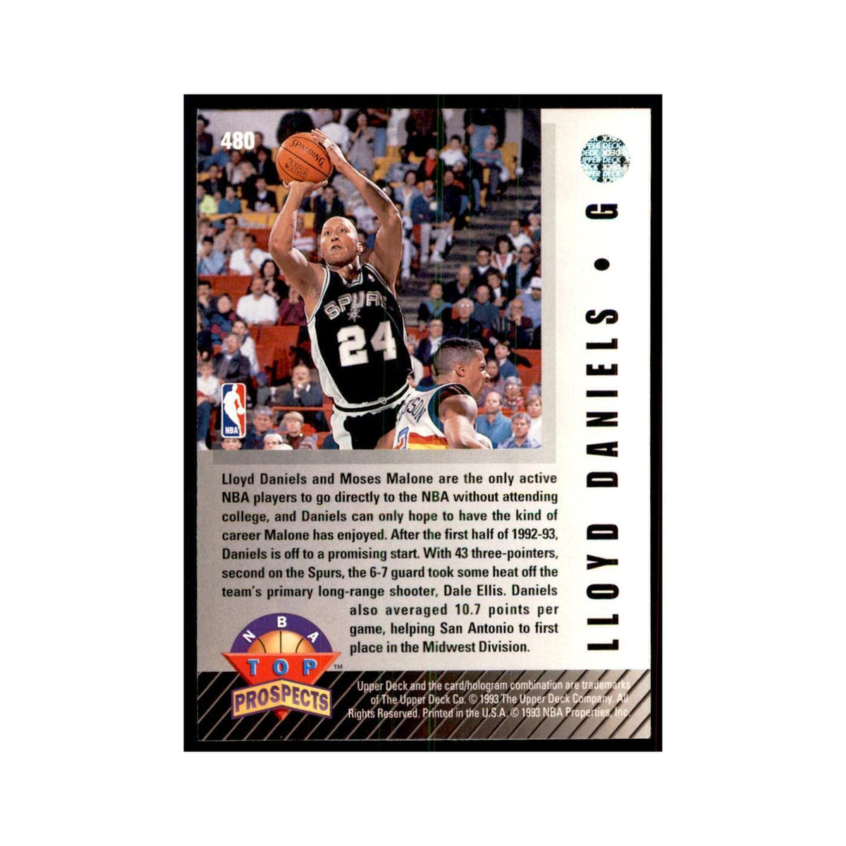 1992 Upper Deck Lloyd Daniels Basketball Cards #480