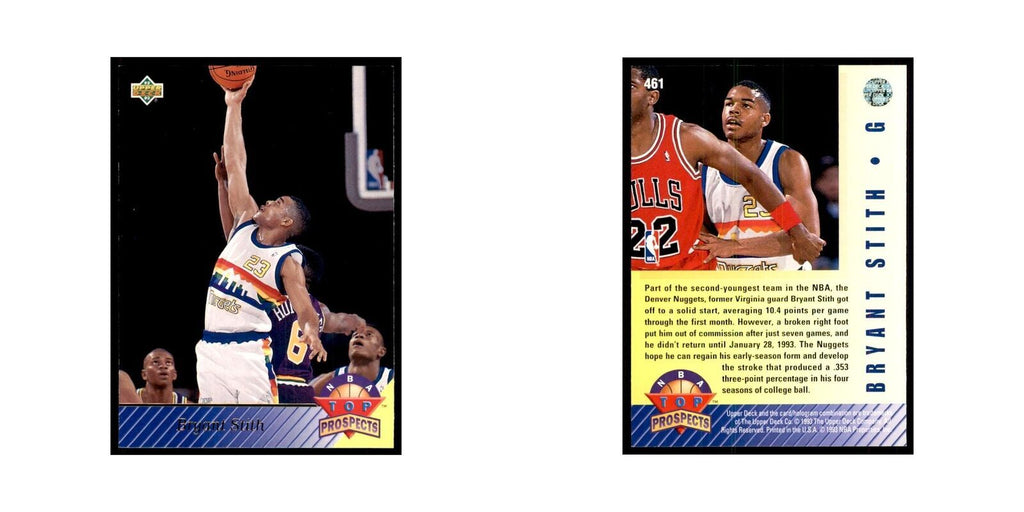 1992 Upper Deck Bryant Stith Basketball Cards #461