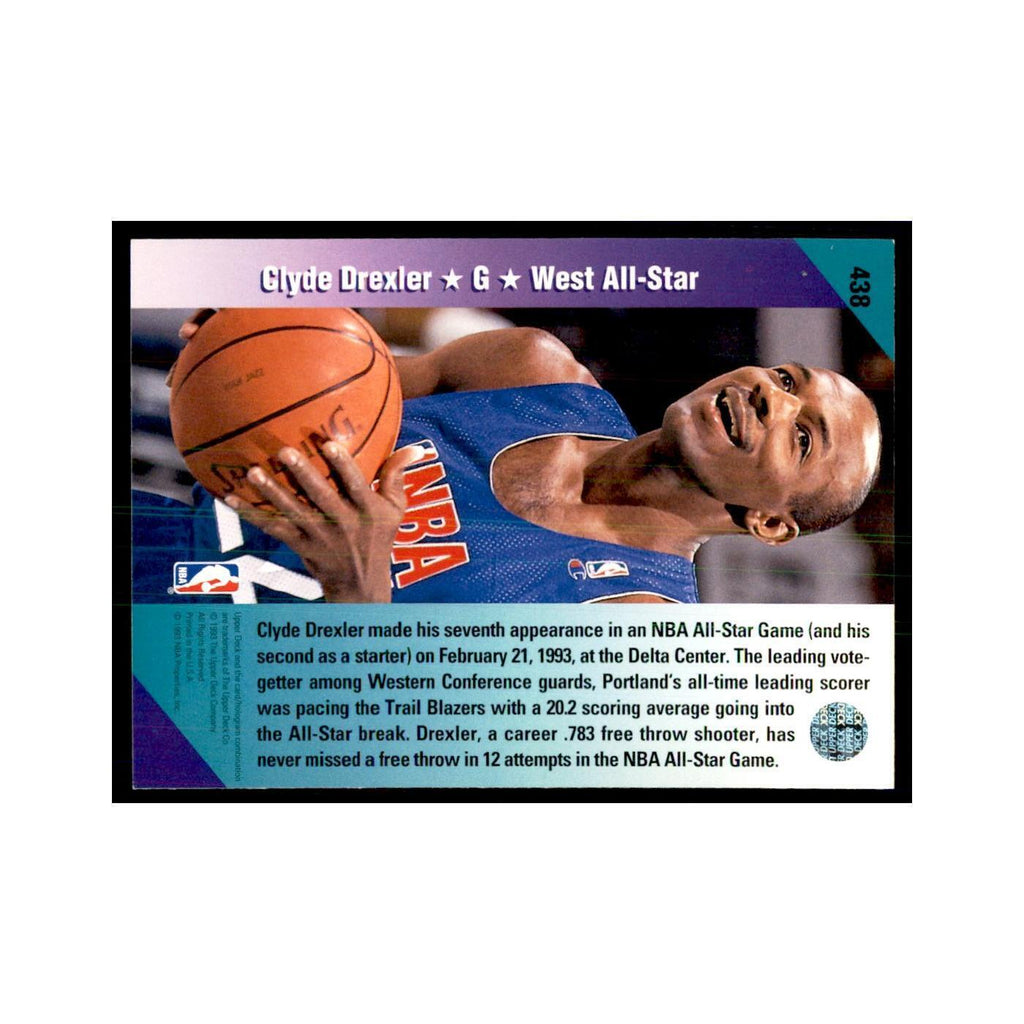 1992 Upper Deck Clyde Drexler Basketball Cards #438