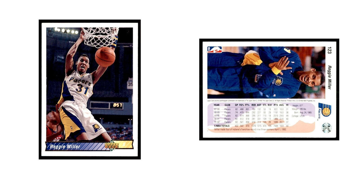 1992 Upper Deck Reggie Miller Basketball Cards #123