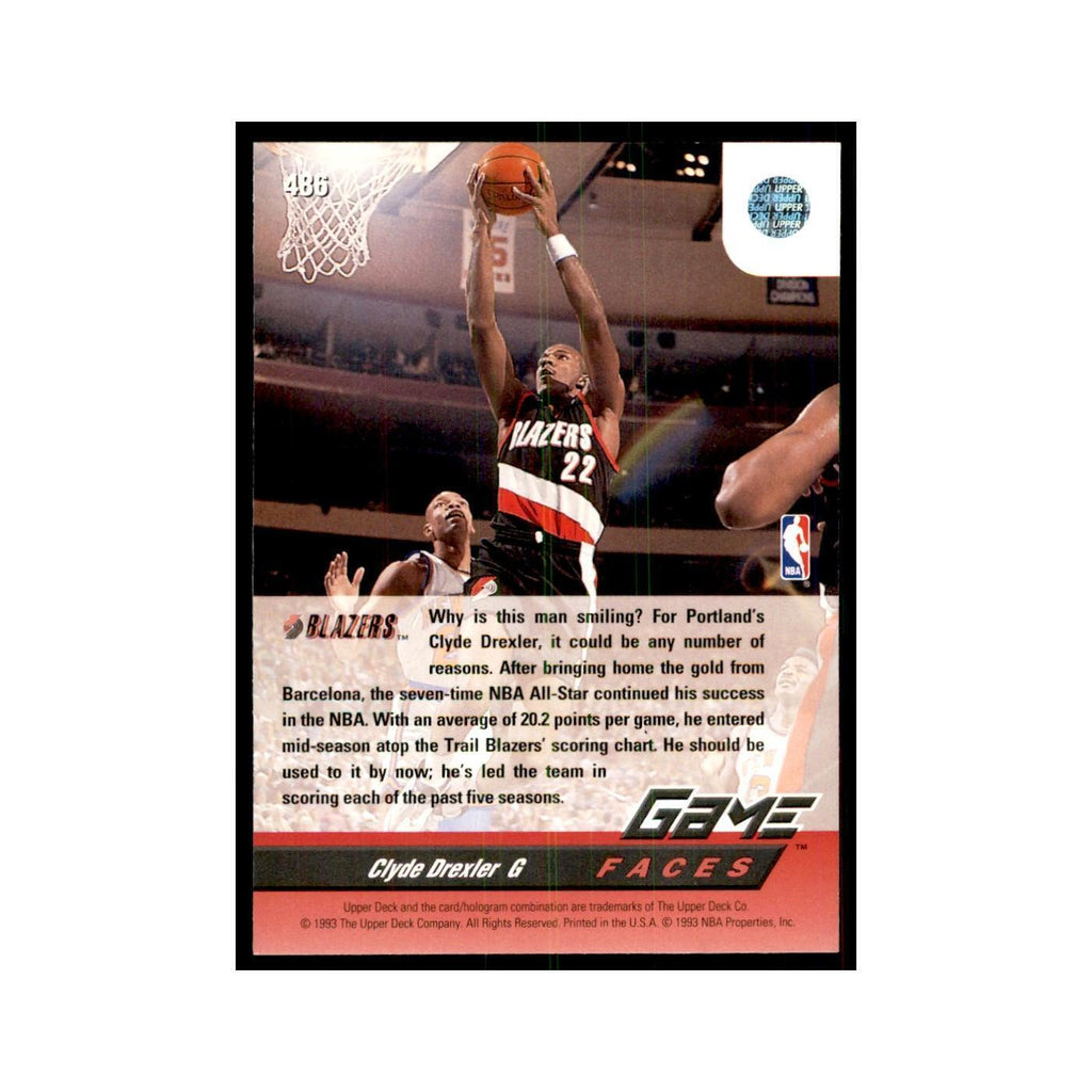 1992 Upper Deck Clyde Drexler Basketball Cards #486