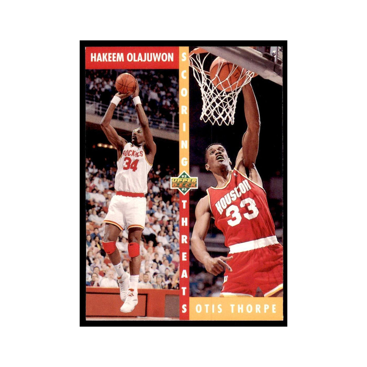 1992 Upper Deck Hakeem Olajuwon/Otis Thorpe Basketball Cards #501