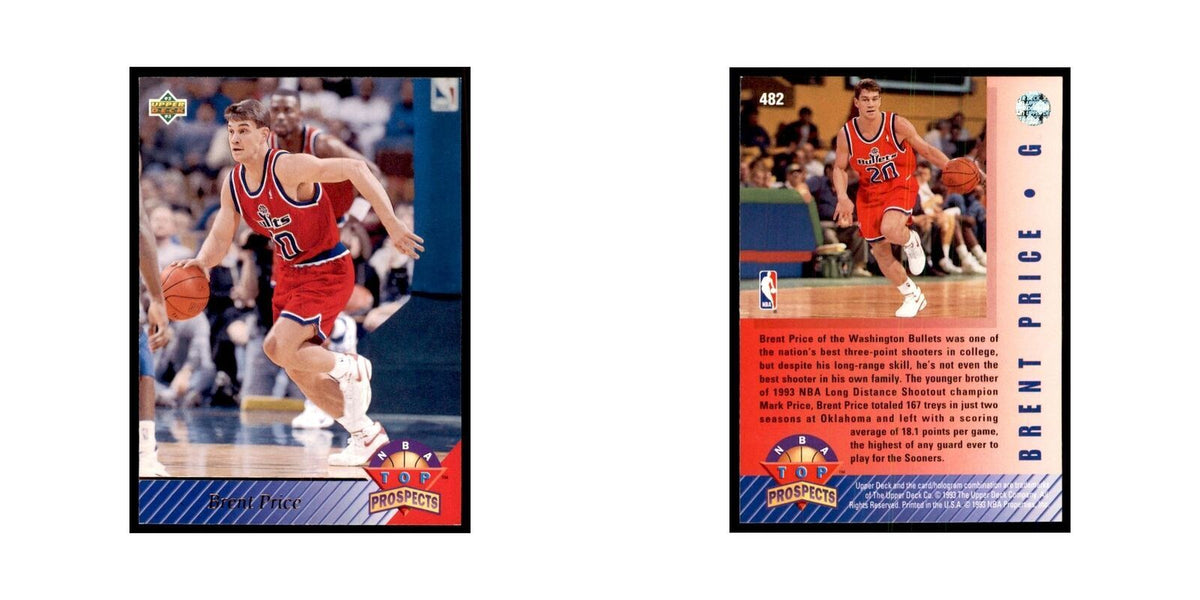 1992 Upper Deck Brent Price Basketball Cards #482