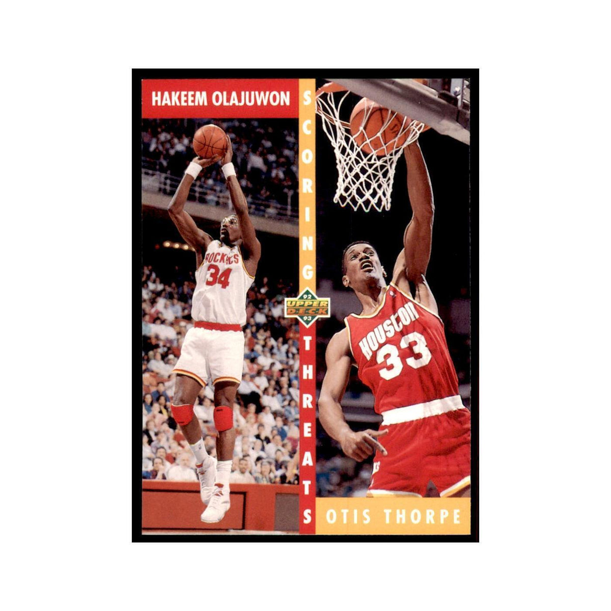 1992 Upper Deck Hakeem Olajuwon/Otis Thorpe Basketball Cards #501