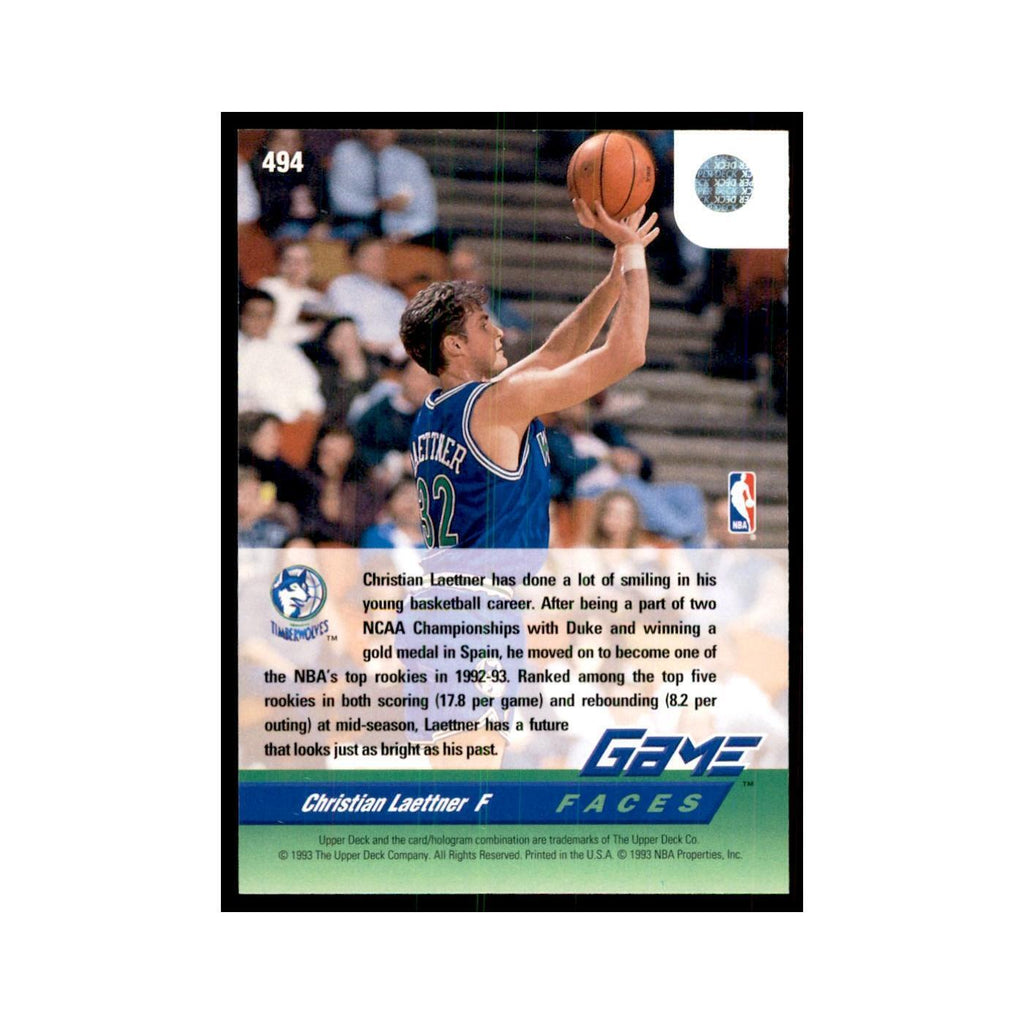 1992 Upper Deck Christian Laettner Basketball Cards #494