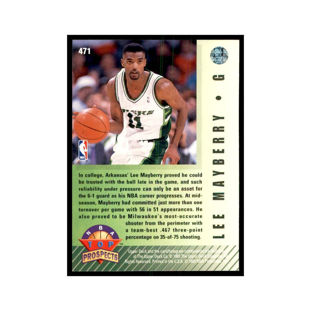 1992 Upper Deck Lee Mayberry Basketball Cards #471