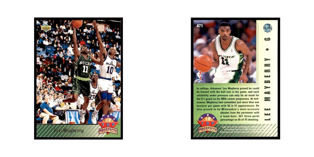 1992 Upper Deck Lee Mayberry Basketball Cards #471
