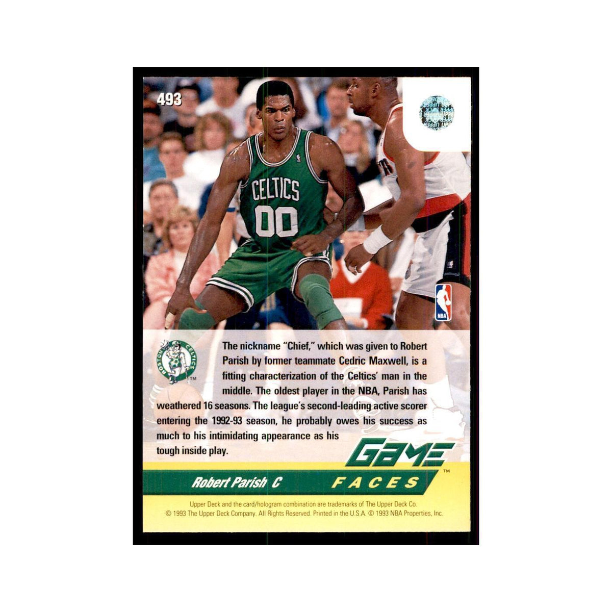 1992 Upper Deck Robert Parish Basketball Cards #493